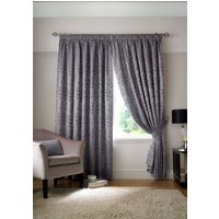 Tivoli Lined Ready Made Pencil Pleat Curtains Silver