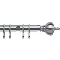 Vienna 28mm Bay Window Curtain Poles Satin Silver