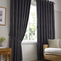 Tivoli Ready Made Eyelet Curtains Charcoal