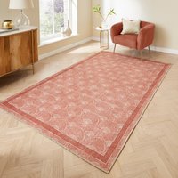 Catherine Lansfield Deco Peacock Washable Rug Terracotta
