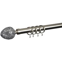 Alexia 28mm Bay Window Curtain Pole Satin Silver