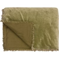 Jaye Cotton Velvet 140cm x 220cm Bedspread Moss