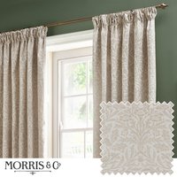 Morris & Co. Acorn Tonal Matt Jacquard Ready Made Pencil Pleat Curtains Ivory