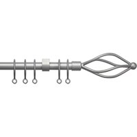 County 19mm Bay Window Curtain Poles Silver