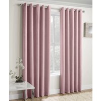 Vogue Thermal Blockout Ready Made Eyelet Curtains Blush