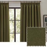 furn. Dawn Blackout Pencil Pleat Curtains - Green - Size 168 cm x 229 cm