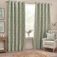 Wylder Sophia Room Darkening Eyelet Curtains - Green - Size 229 cm x 183 cm