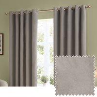 furn. The Ultimate Velvet Blackout Eyelet Curtain Pair, Silver - Grey - Size 229 cm x 183 cm