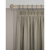M&S Brushed Pencil Pleat Blackout Thermal Curtains Neutral