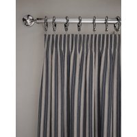 M&S Cotton Rich Striped Pencil Pleat Curtains Blue Mix
