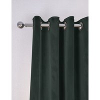 M&S Velvet Eyelet Curtains Forest Green