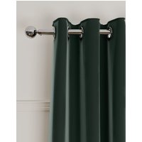 M&S Velvet Eyelet Ultra Thermal Curtains Forest Green
