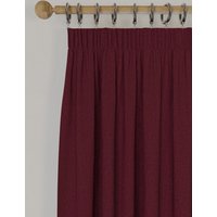 M&S Brushed Pencil Pleat Blackout Thermal Curtains Dark Red