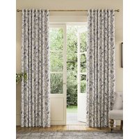 Joules Festival Pheasants Pure Cotton Eyelet Blackout Curtains Blue Mix